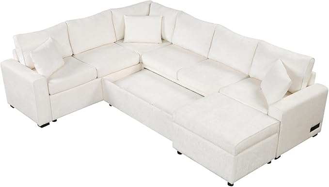 112" Luxurious Pull-out Sofa Bed Sleeper - Image 10
