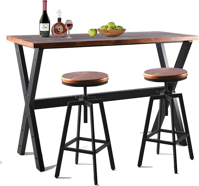 Bar Table, 47.24"L×41.33"H Bar Height Pub Table High Top Rectangular Sofa - Image 7