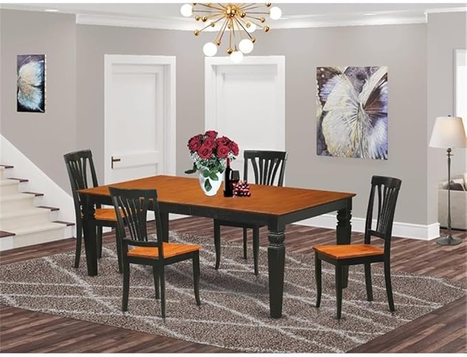 East West Furniture LGAV5-BCH-W 5 Piece Kitchen Table & Chairs Set Includes a - Image 2