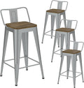 Silver Bar Stools Set of 4, Metal Bar Stools by Vinahomar
