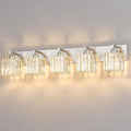 Modern Vanity Light 5-Lights Brushed Nickel Vanity Light Crystal Bathroom Wall by FDPBY