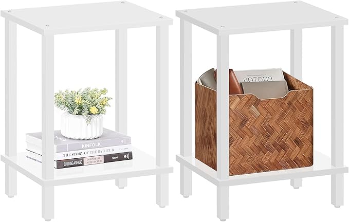 TUTOTAK End Table, Side Table, Nightstand, 2-Tier Storage Shelf, Sofa Table by WelcometotheTUTOTAKHome