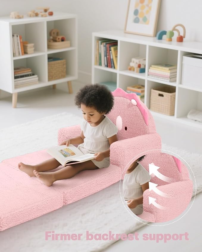 MOONBEEKI 2-in-1 Foldable Toddler Couch, Soft Sherpa Fabric - Image 5