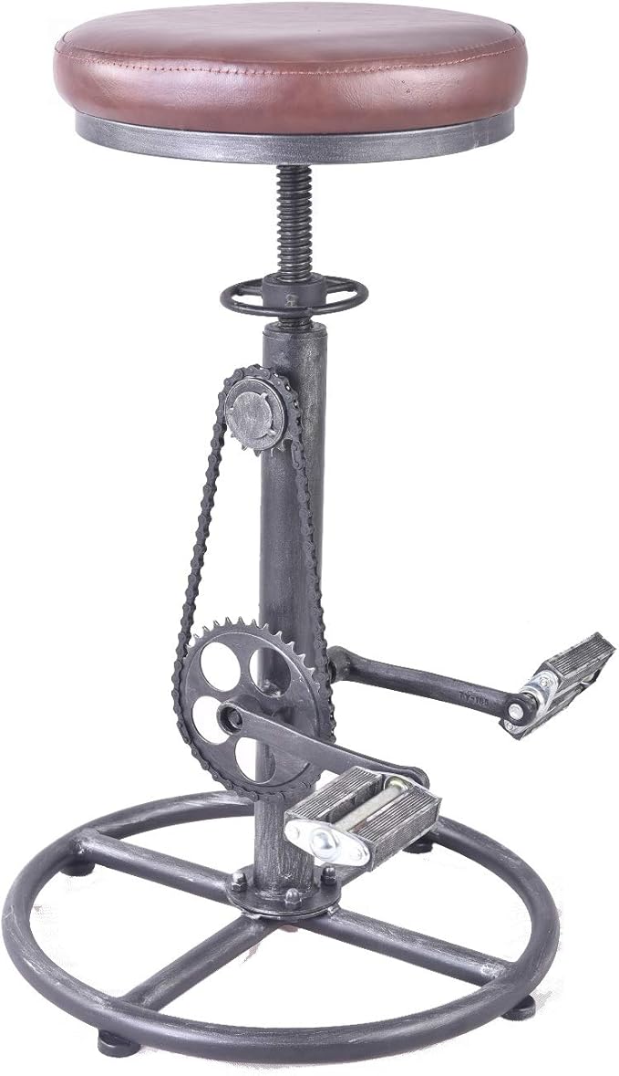 Topower Vintage DIY Bar Stool Bicycle Chain Iron Pedal Retro Industrial Height - Image 5