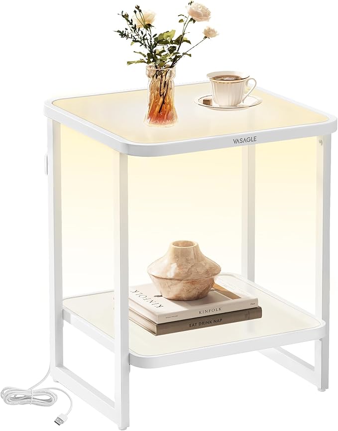 VASAGLE End Table, 2-Tier Side Table by VASAGLEbySONGMICSHOME