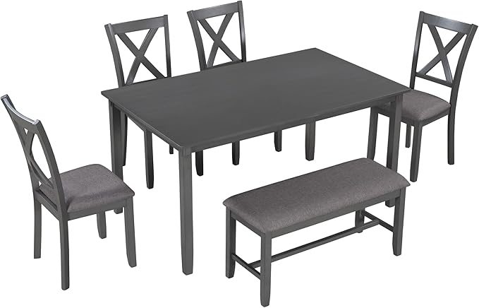 SogesPower 6-Piece Kitchen Dining Table Set - Image 8