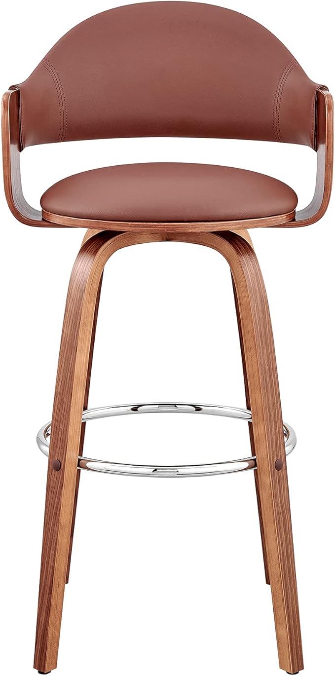 Armen Living Daxton Mid Century Modern Swivel Bar Stool - Image 4