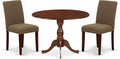 East West Furniture DMAB3-MAH-18 3 Piece Dining Room Table Set Contains a Round by EastWestFurniture