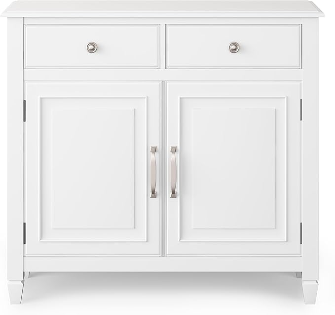 SIMPLIHOME Connaught 40-inch Wide Solid Wood Storage Cabinet in White - Image 5
