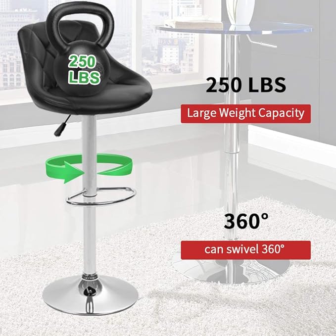 BestOffice Counter Height Bar Stools Set of 2 Bar Stools Swivel Stool Height - Image 6