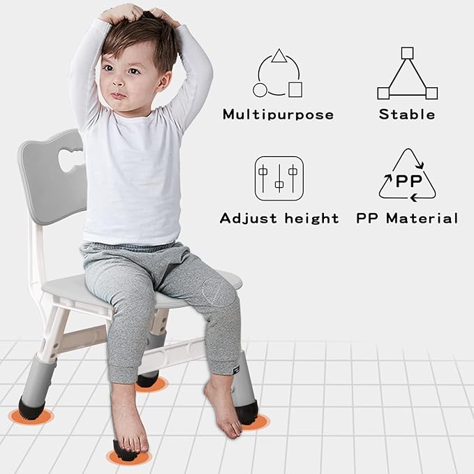 4 Piece Kids Chair Set 3 Levels Adjustable Stackable Kids Chairs Ideal - Image 7