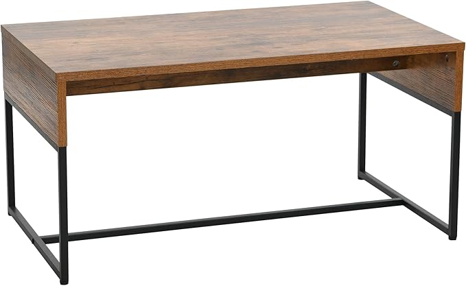 Household Essentials Wrap Rectangular Coffee Table Rustic Hickory Wood Grain by HouseholdEssentials