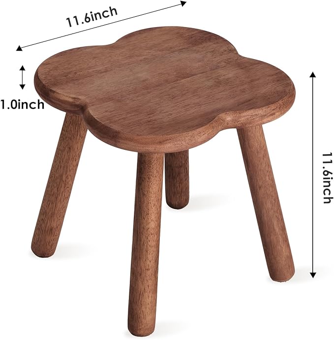 Wooden Step Stool for Adults Upgraded11.6inch Small Wooden Stool - Image 3