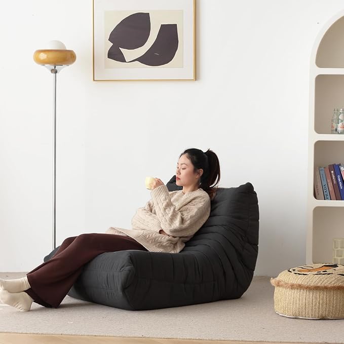 N&V Fireside Chair, Mid Century Armless Floor Sofa, Soft Premium Microfiber - Image 3
