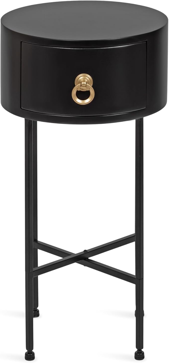 Kate and Laurel Decklyn Decorative Glam Round Side Table, Modern Circle Living by KateandLaurel
