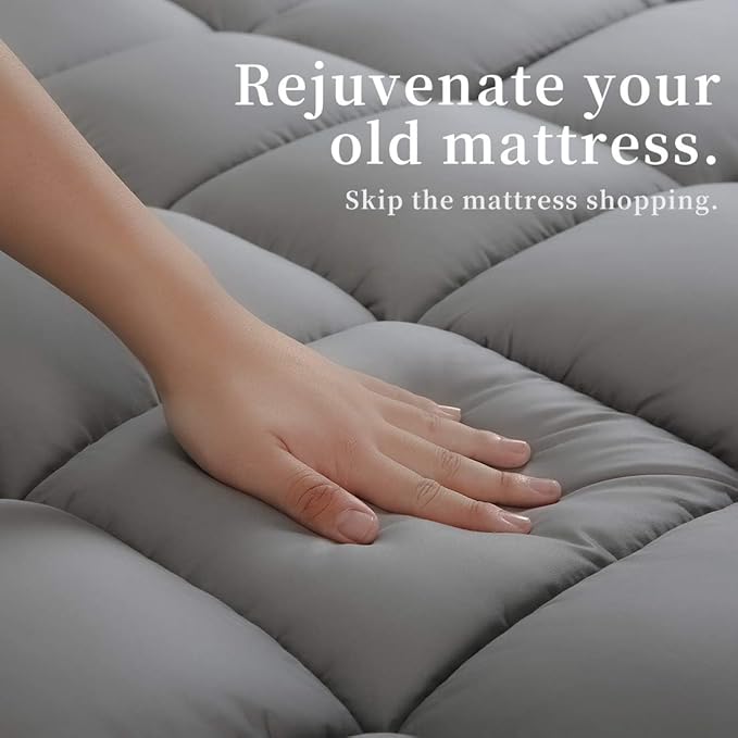 COONP Full Mattress Topper, Extra Thick Pillowtop, Cooling Plush Mattress Pad - Image 5