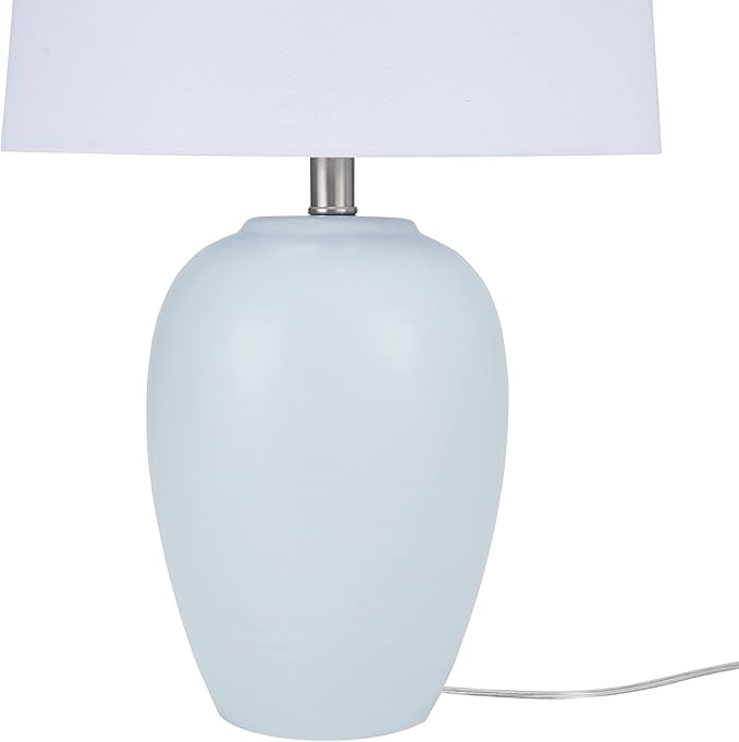 Nourison Home 23" Coastal Blue Ceramic Pot Table Lamp - Image 5