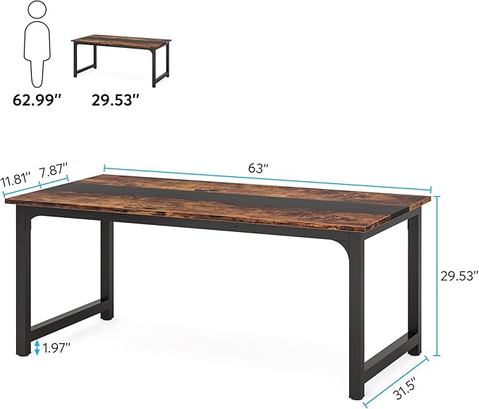 Tribesigns Modern Computer Desk, 63 x 31.5 inch Large Office Desk Computer - Image 3