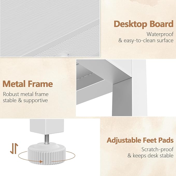 Furologee White Small Computer Desk - Image 5