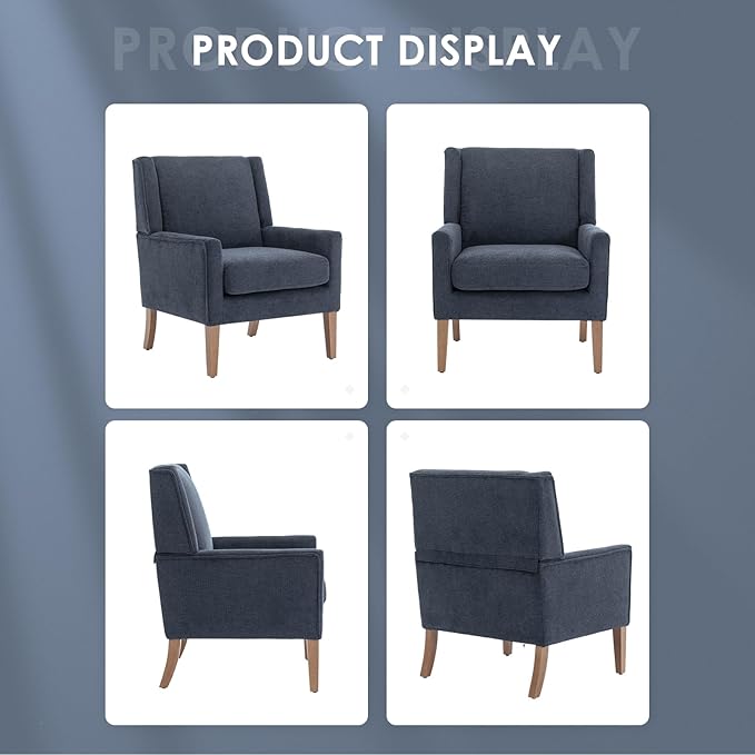 COLAMY Modern Wingback Living Room Chair Set of 2, Upholstered Fabric Accent - Image 6