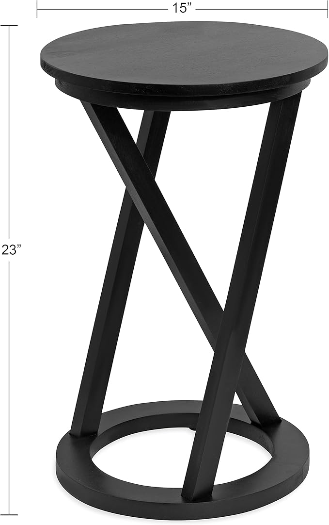 Kate and Laurel Aja Modern Side Table, Decorative Modern Geometric Wood Bedroom - Image 3
