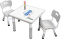 Kids Table & Chair Set with Adjustable Toddler-Safe Non-Slip Legs, Activity & by JIAOQIU