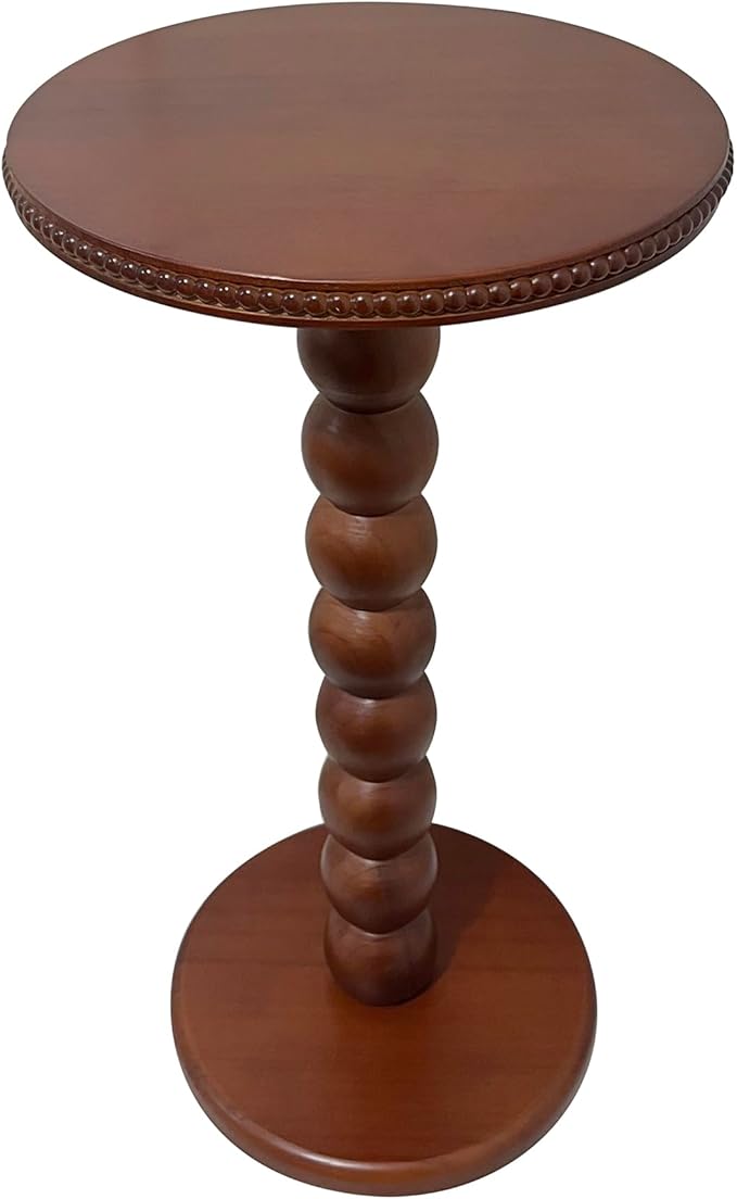 JUIOETURBoho Beaded Round Side Table by Unknown