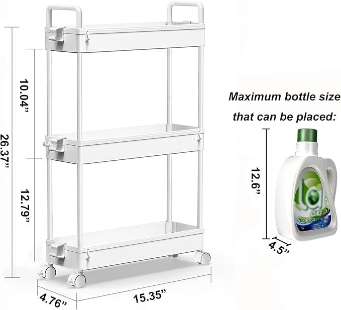 SOLEJAZZ Slim Rolling Storage Cart - Image 2