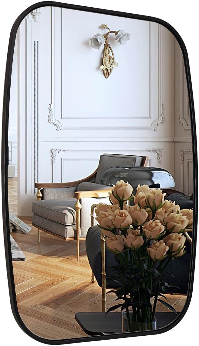ANDY STAR Black Oval Mirrors for Bathroom, 24x36 Inch Oblong Bathroom Mirrors - Image 8