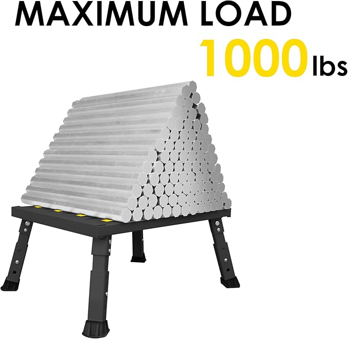 Adjustable Height Aluminum RV Step, Stable Foldable Platform Step Stool - Image 6