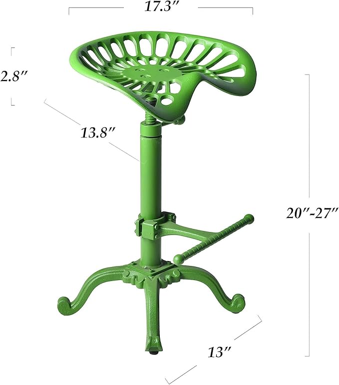 Rustic Tractor Seat Bar Stool Industrial Metal Swivel Saddle Bar Chair - Image 3