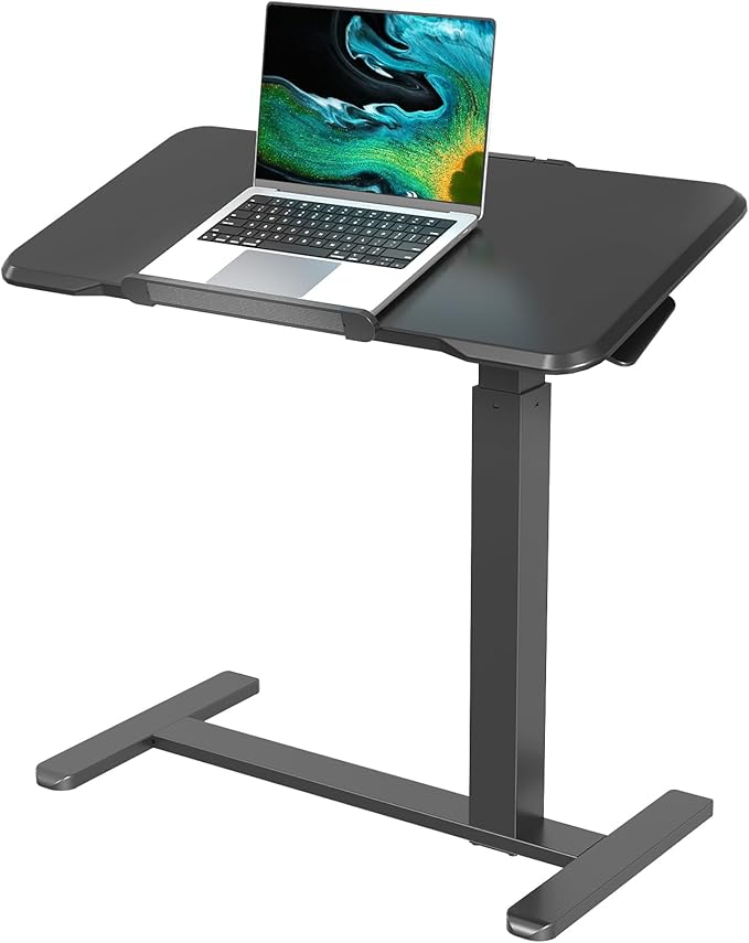 Rolling Laptop Desk, Mobile Standing Desk Height Adjustable, 180° Tiltable by GIBBONMOUNTS