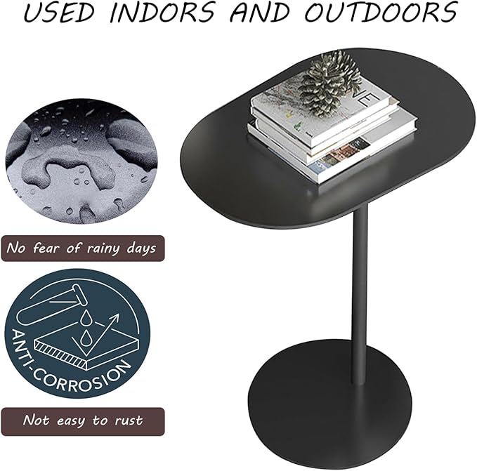 C-Shaped Side Table, Iron End Table - Image 6