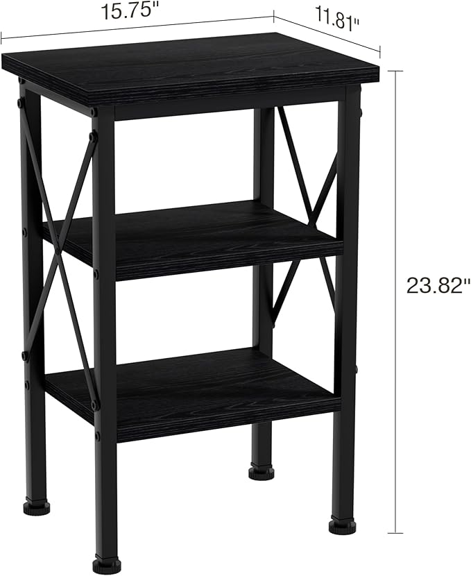 VECELO Modern Nightstands X-Design Side End Table Night Stand - Image 3