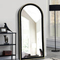 WAMIRRO Ornate Full Long Mirror, Arched Black Carved Morden Luxury Living Room by WAMIRRO