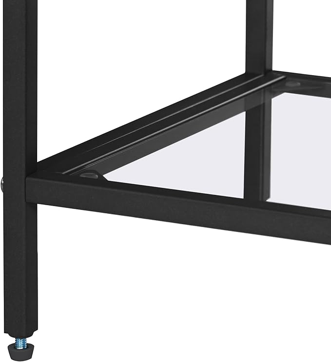 Homhedy Bookshelf Arched Display Racks, Metal Bookcase, Tempered Glass Shelves - Image 7