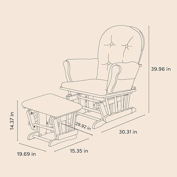 Storkcraft Premium Hoop Glider & Ottoman — GREENGUARD Gold Certified Nursery - Image 8