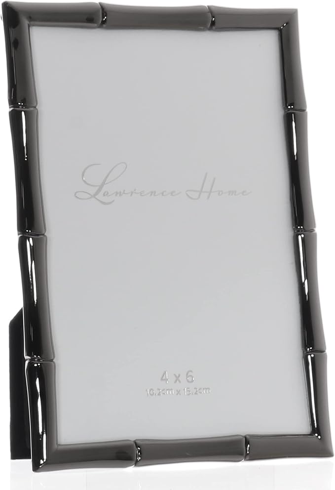 Lawrence Frames 4x6 Black Polished Metal Picture Frame - Image 2