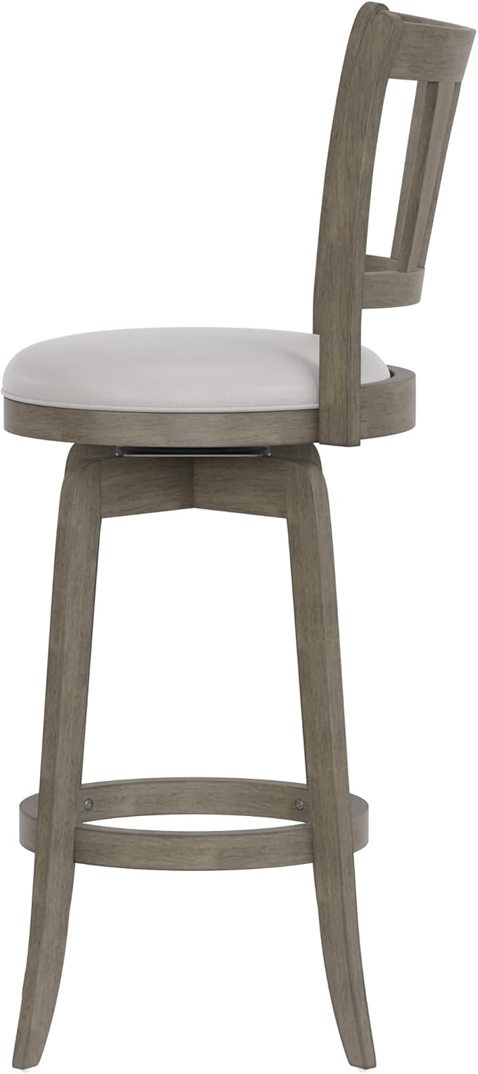 Hillsdale, Presque Isle Wood Bar Height Swivel Stool, Aged Gray - Image 13