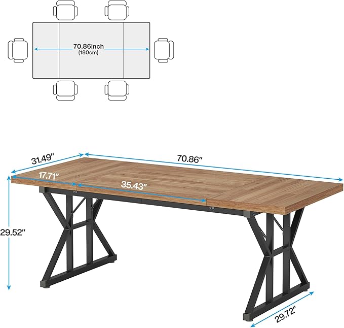 Tribesigns Farmhouse Dining Table - Image 2
