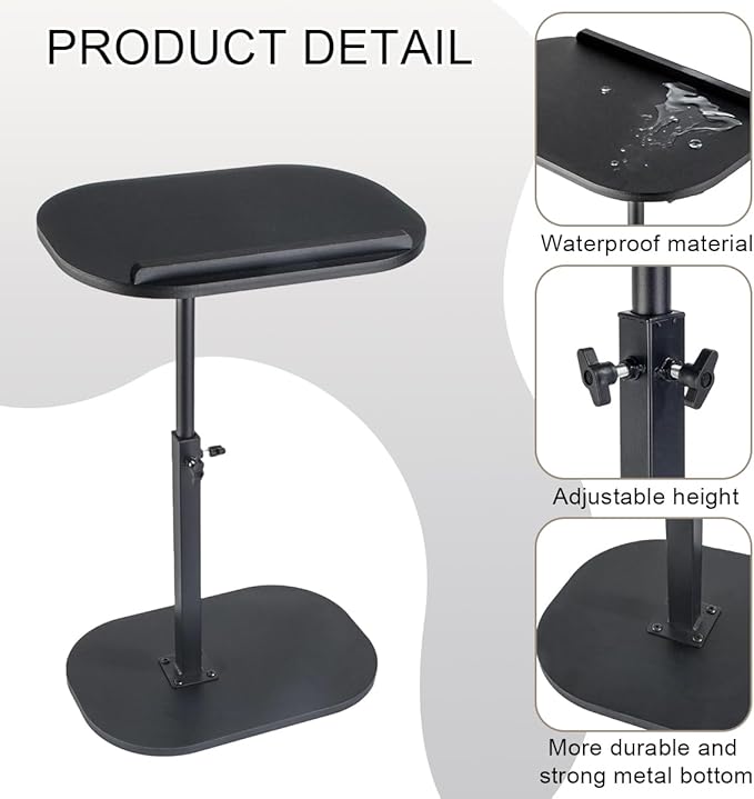 Comeon C-Shaped Tv Tray Pedestal Side Table, End Table Adjustable Height in - Image 4
