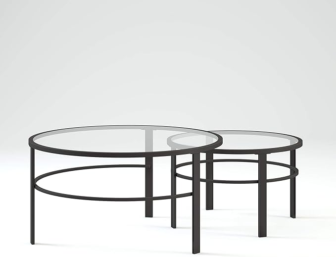 Henn&Hart Round Nested Coffee Table in Blackened Bronze, Coffee Table coffee - Image 14