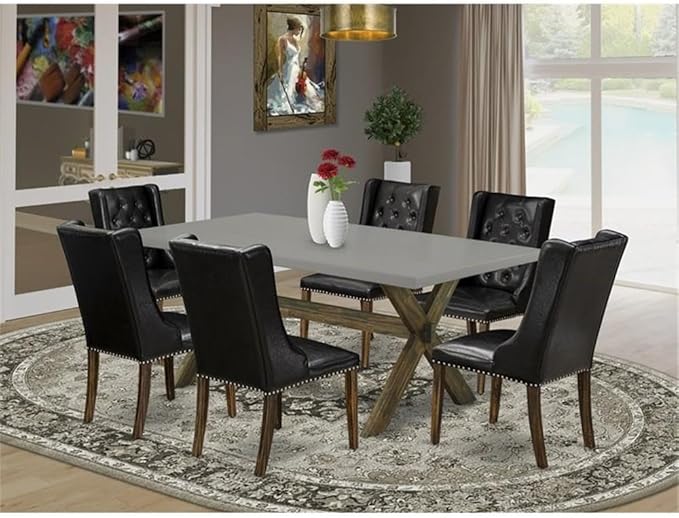 East West Furniture X797FO749-7 7 Piece Kitchen Table Set Consist of a - Image 2