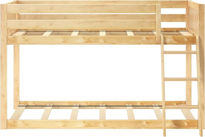 Max & Lily Fundamental Twin Low Bunk Bed, Kids Solid Wood Modern Bed Frame - Image 7