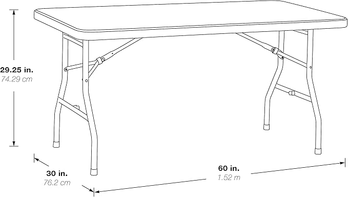 Office Star Resin Multipurpose Rectangle Folding Table - Image 3