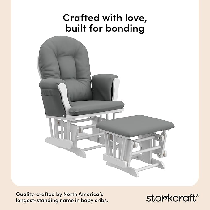 Storkcraft Premium Hoop Glider & Ottoman — GREENGUARD Gold Certified Nursery - Image 4