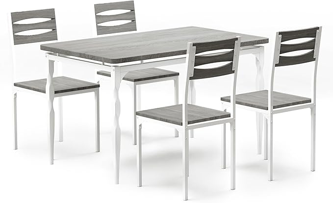 GarveeHome 5 Piece Dining Table Set, Industrial Style Dining Table and Chairs - Image 7