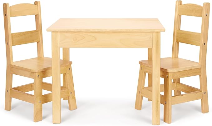 Melissa & Doug Solid Wood Table and 2 Chairs Set by MelissaDoug