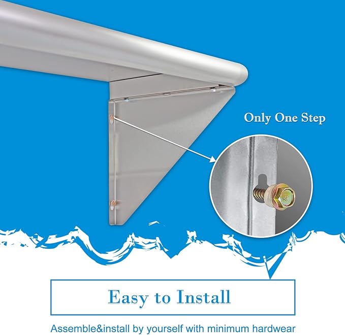 12''x24'' Wall Mounted Stainless Steel Shelf NSF Commercial Metal Wall Mount - Image 5