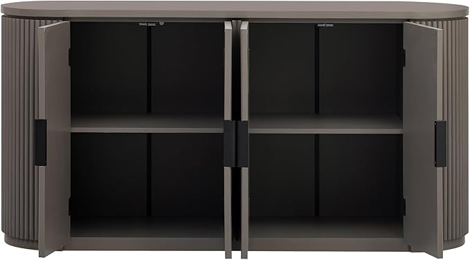 Merax 63" Large Sideboard, Vertical Striped Storage Cabinet - Image 3